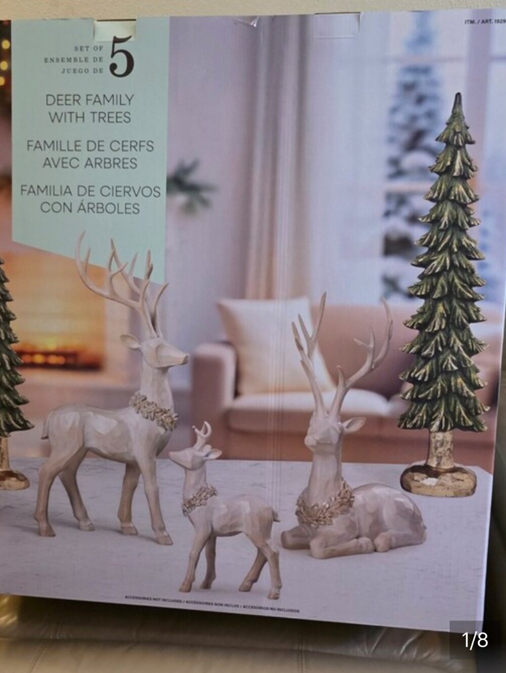 Deer Family &Trees-Set of 5 Costco 2026 Holiday Edition LARGE Ornaments & GIFTS